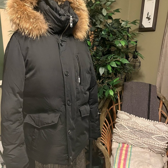 Soia & Kyo men’s Black Puffer Jacket with Fur Trim - Picture 10 of 15